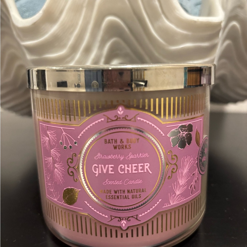 Strawberry Sparkler Give Cheer 3 Wick Candle